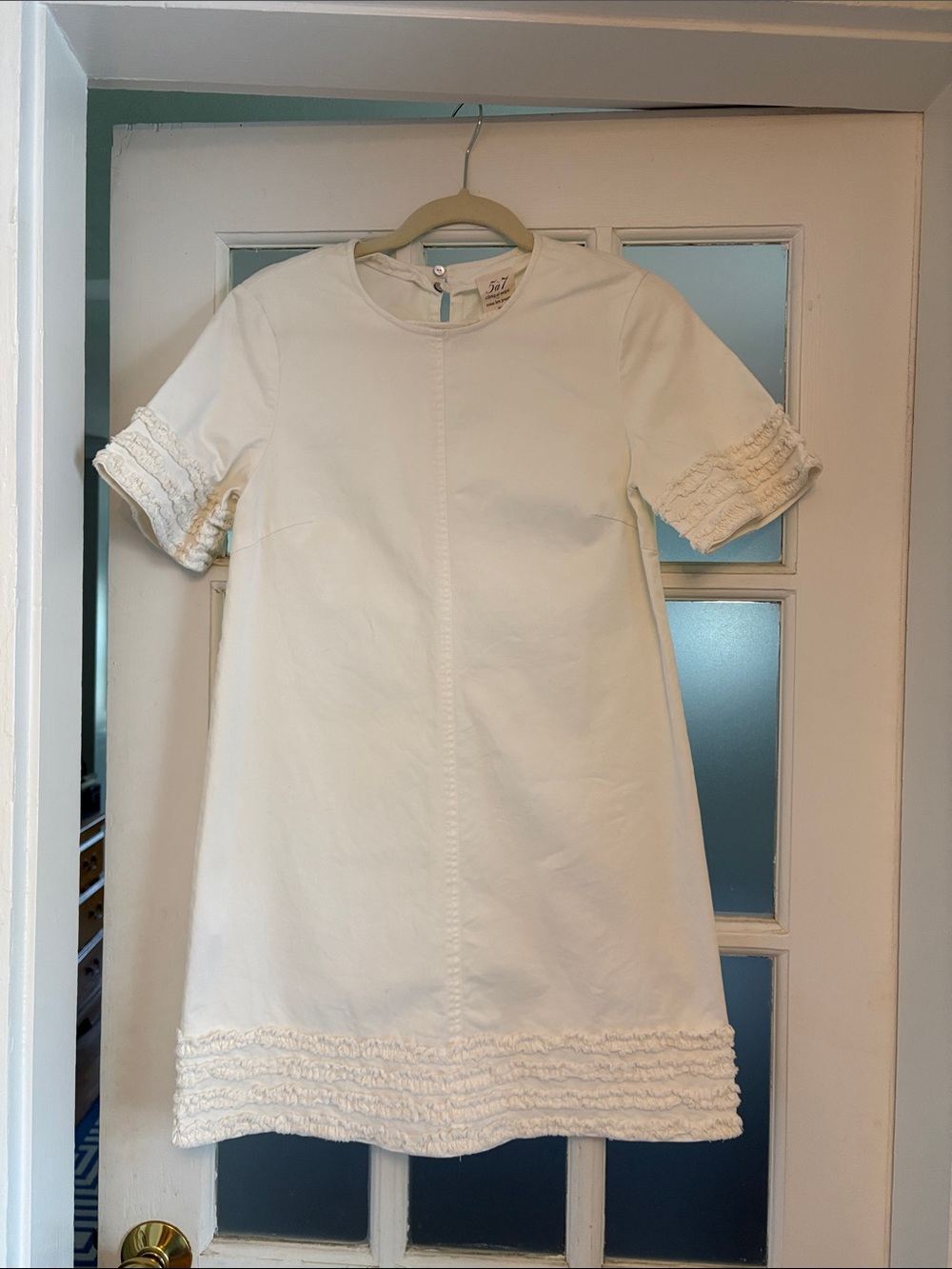 cinq a sept white denim dress